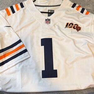 NFL Chicago Bears White and Navy Jersey